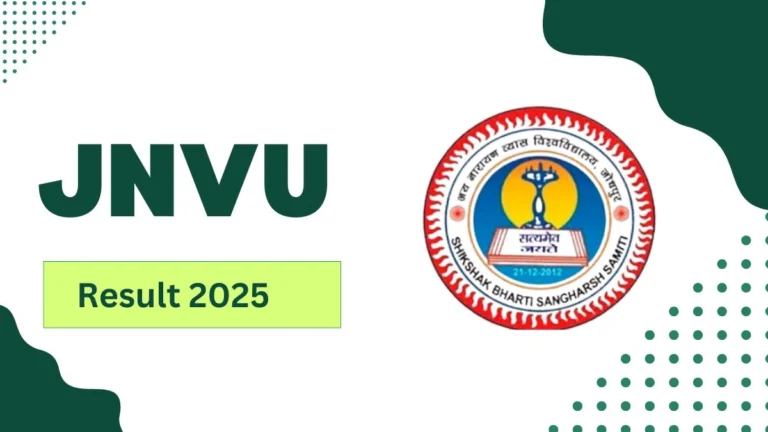 JNVU Result 2025 Declared at jnvuiums.in Direct Link to Download UG and PG Courses Result